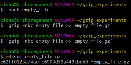 Concatenating two empty gzip’s together